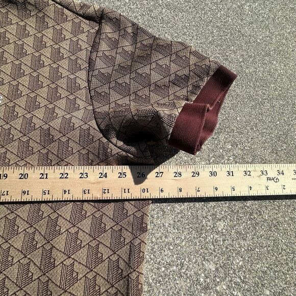 Lacoste Live Monogram Jacquard Polo Shirt Mens 3XL Unisex Classic Fit Brown - Picture 2 of 8